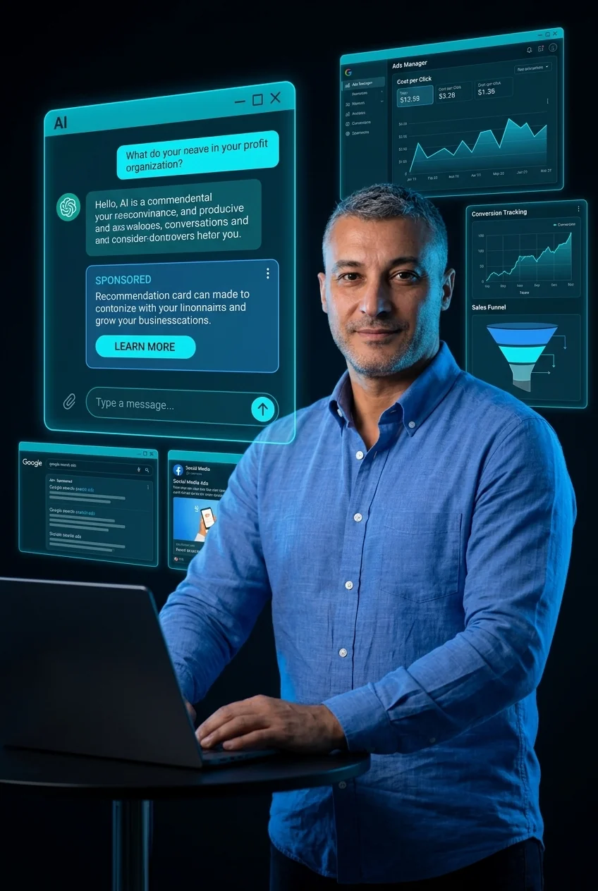 Fernando Copado, consultor de ChatGPT Ads, con interfaces de conversación y anuncios patrocinados